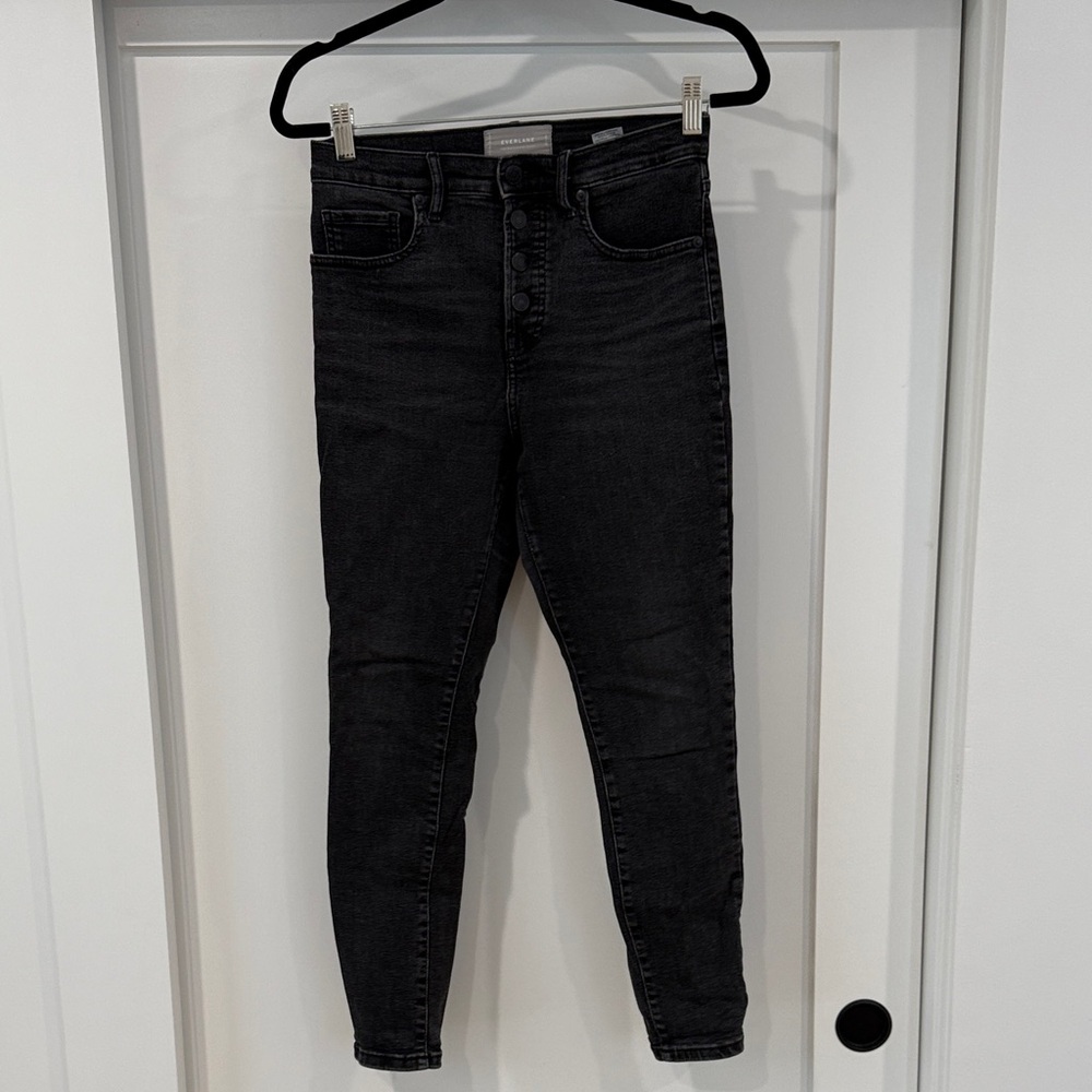 Everlane Women's Black Distressed High Waisted Skinny Jeans